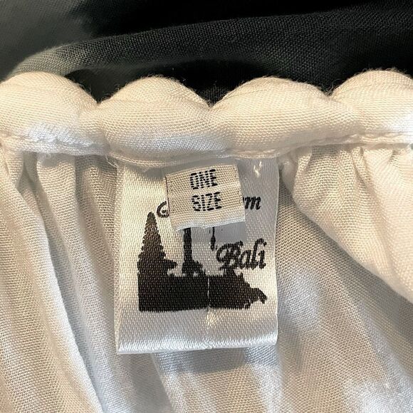 New! Made in Bali Blue and White Hand-Dyed Summer Dress. One Size (fits like L). - Picture 6 of 6